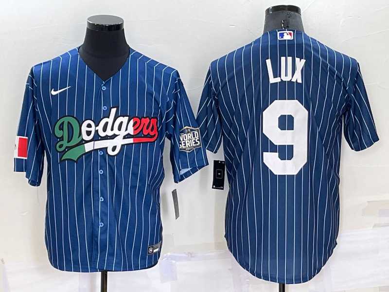 Los Angeles Dodgers #9 Gavin Lux Navy Blue Pinstripe 2020 World Series Cool Base Nike Jersey,We sell and wholesale Los Angeles Dodgers #9 Gavin Lux Navy Blue Pinstripe 2020 World Series Cool Base Nike Jersey on line form chian!